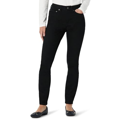 Amazon Essentials Women's High Stretch Mid-Rise Skinny Jeans, Black, 2 Short | Amazon (US)