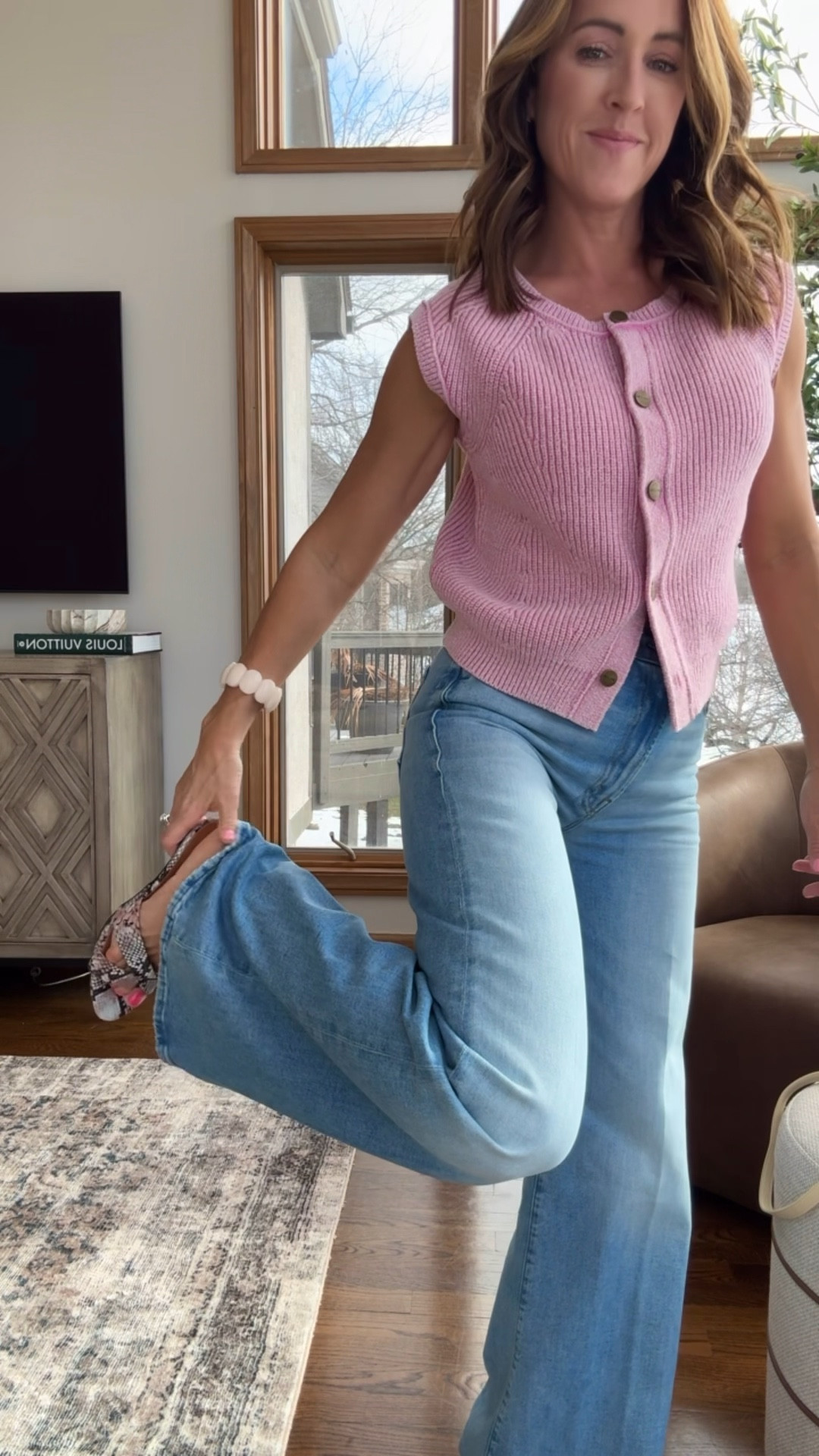 Into Spring style. 
XS sweater
Heels tts. 
Jeans tts, 25 regular 

#LTKdayinmylife #LTKSeasonal #LTKPetite