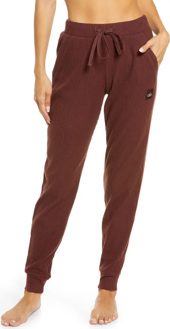 Alo Muse Ribbed High Waist Sweatpants | Nordstrom | Nordstrom
