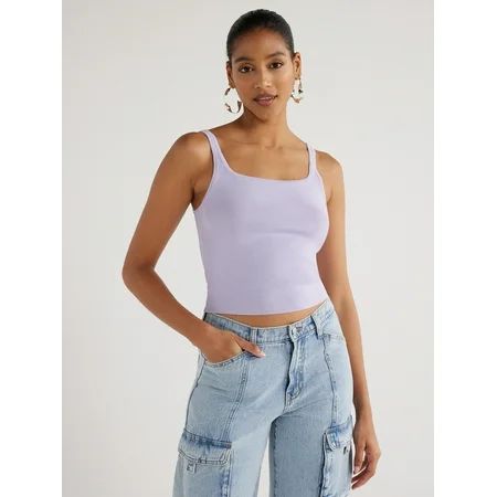 Scoop Women s Cropped Sweater Knit Tank Top Sizes XS-XXL | Walmart (US)