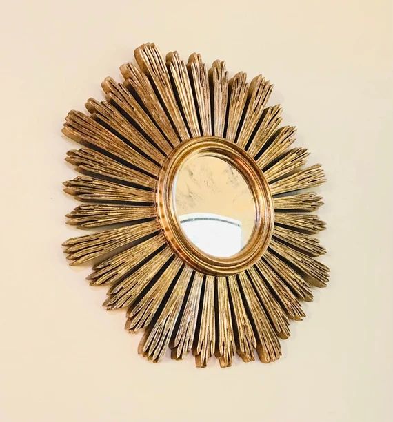 21 Inch Bronze Gold Leaf Margeaux Sunburst Statement Mirror | Etsy | Etsy (US)
