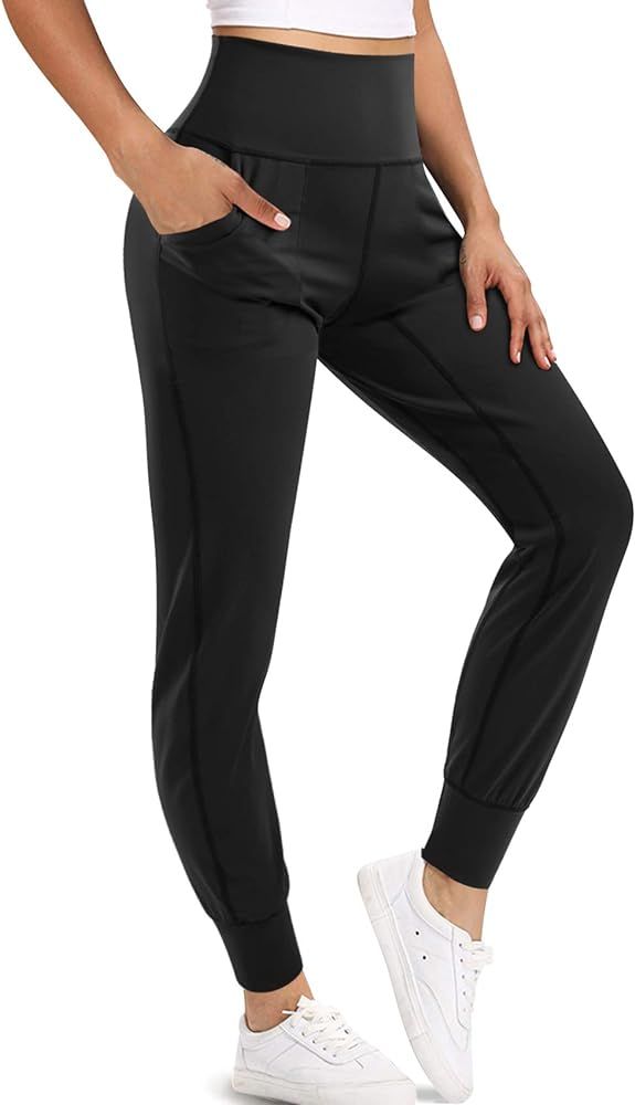 LEINIDINA Women’s Jogger Pants High Waisted Sweatpants with Pockets Tapered Casual Lounge Pants... | Amazon (US)