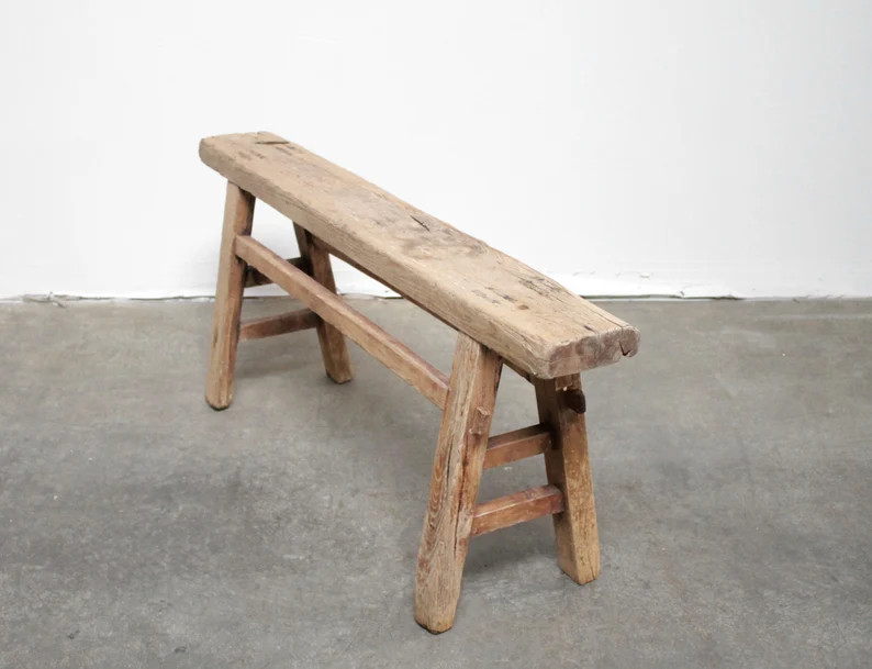 Vintage Antique Elmwood Bench | Etsy | Etsy (US)
