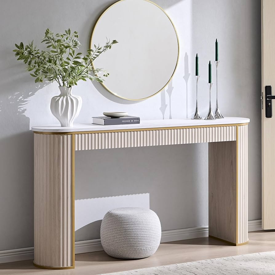 OKD Modern Fluted Console Table, 63" Long Narrow Entryway & Sofa Tables for Hallway, Tall Accent ... | Amazon (US)