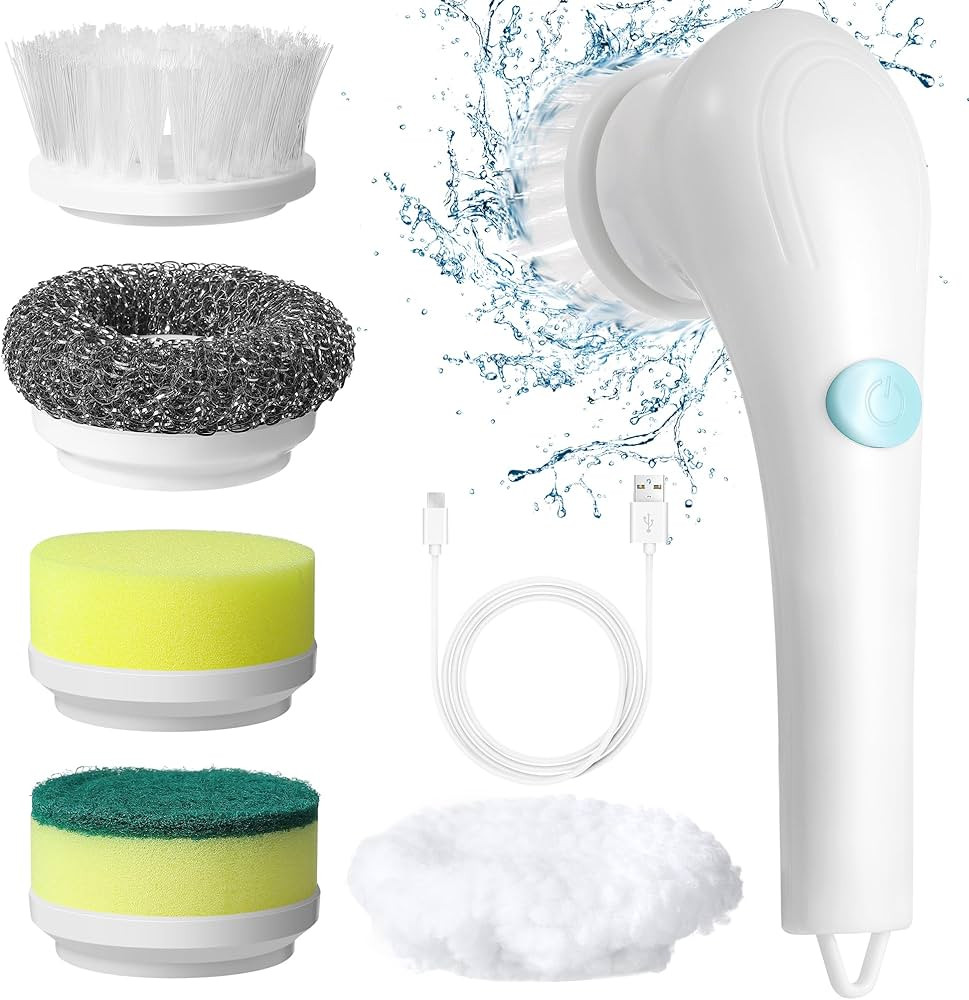 Electric Spin Scrubber,Cordless Motorized Cleaning Brush and Five Interchangeable Brush Heads,Han... | Amazon (US)