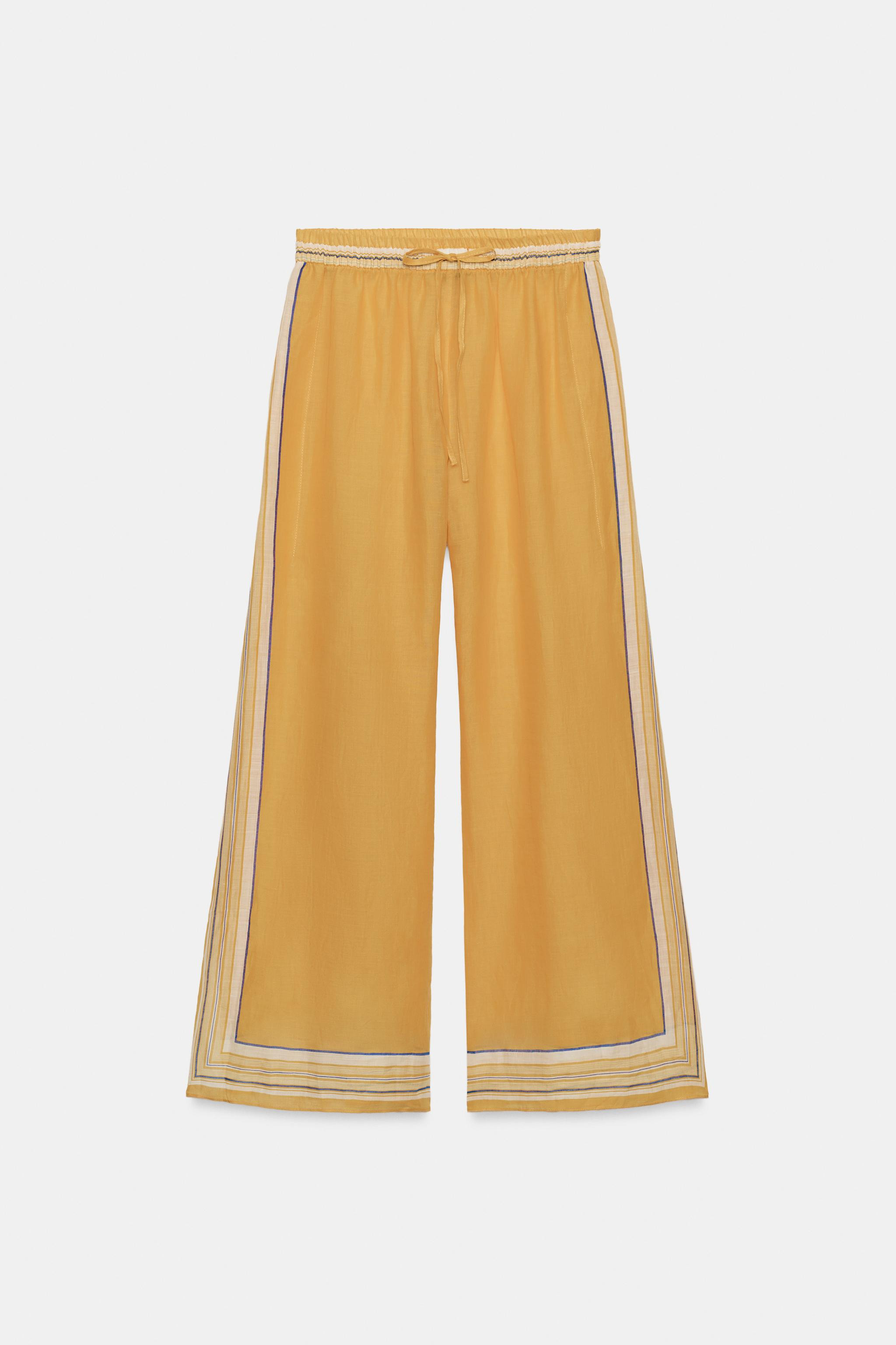 ZW COLLECTION 100% RAMIE STRIPED TROUSERS | Zara UK