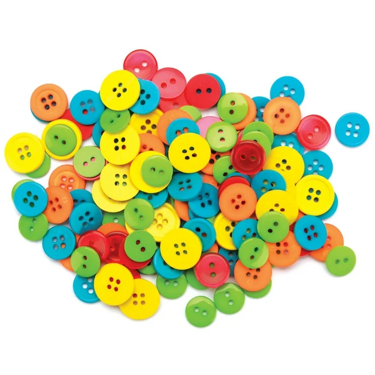 Favorite Findings Citrus Multi Color Basic Round Sew Thru Buttons, 130 Count | Walmart (US)