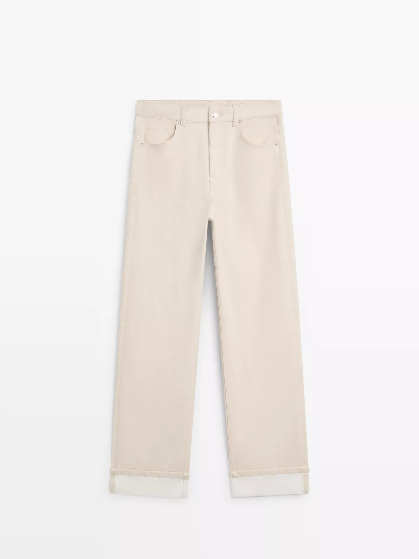Straight-Fit-Jeans mit umgeschlagenem Saum | Massimo Dutti DE
