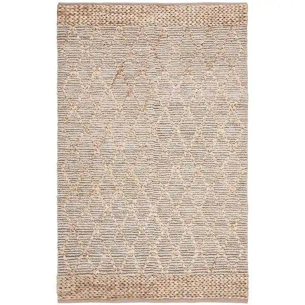 SAFAVIEH Handmade Natural Fiber Bethia Casual Jute Trellis Rug - 8' x 10' - Natural/Black | Bed Bath & Beyond