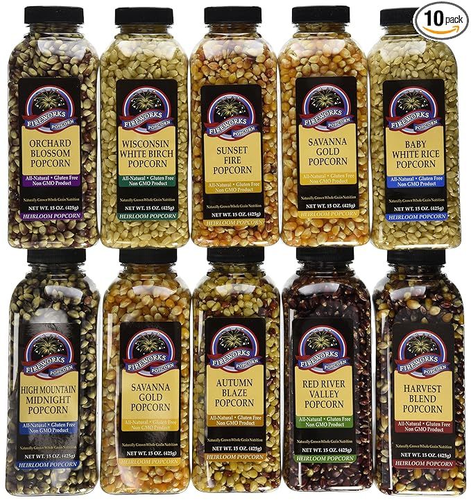 Gourmet Popping Corn - Case of 15 oz. bottles, A Variety Pack of 10 bottles | Amazon (US)