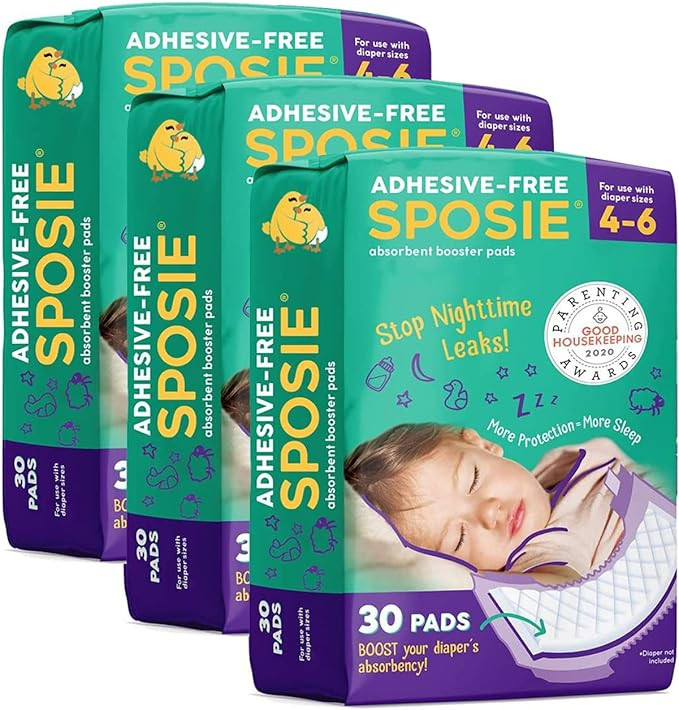 Sposie Overnight Diaper Booster Pads, 90 ct, No Adhesive for Easy Repositioning, Helps Stops Nigh... | Amazon (US)