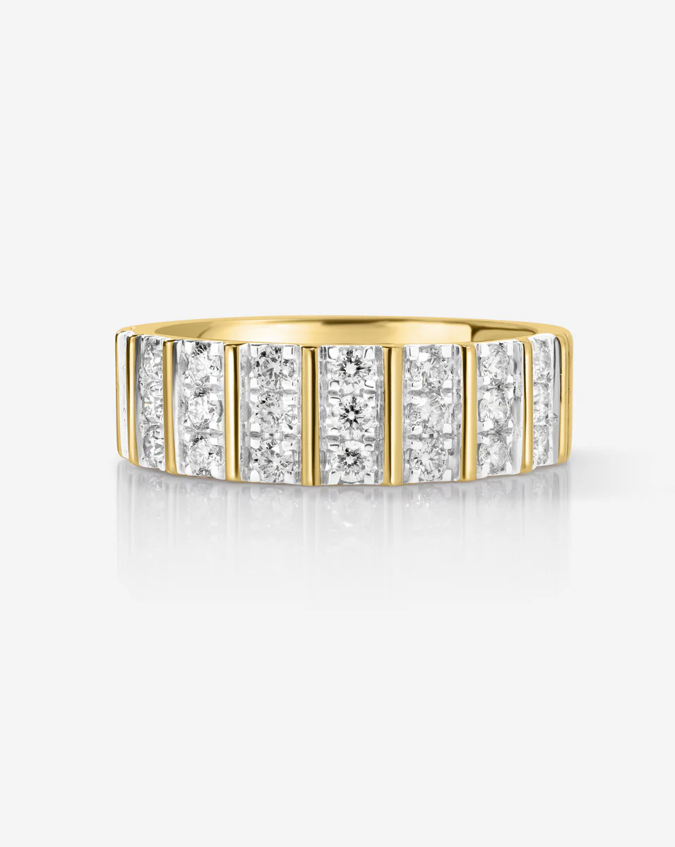 Three Row Fluted Diamond Ring | Ring Concierge