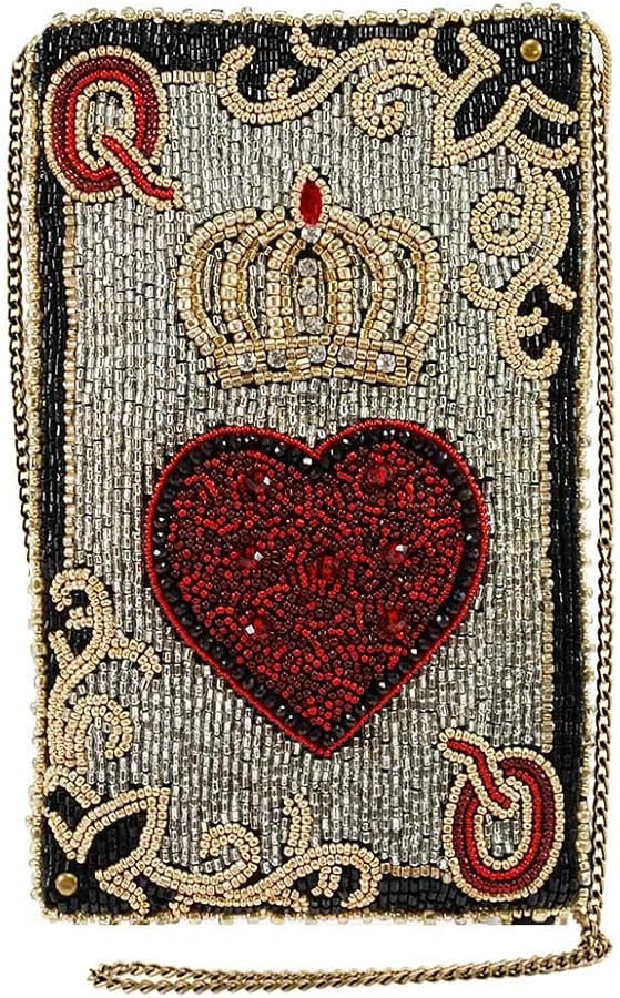 Mary Frances Queen of Hearts Beaded Crossbody Cell Phone Bag – Novelty Clutch with Removable Ch... | Amazon (US)