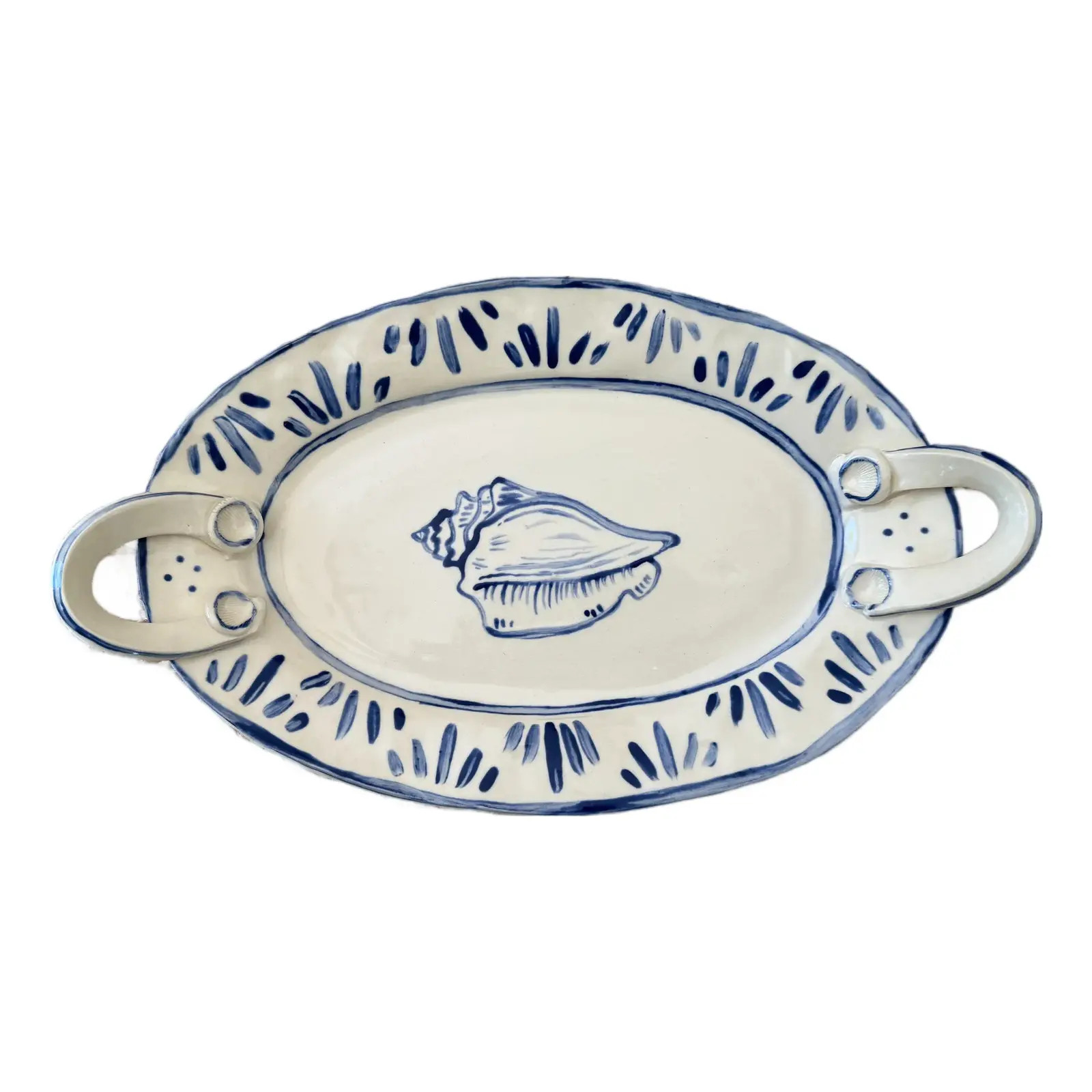 Conch Shell Handled Platter | Chairish