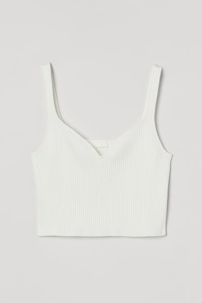 Conscious choiceFitted top in a soft, rib-knit viscose blend with a sweetheart neckline and wide ... | H&M (UK, MY, IN, SG, PH, TW, HK)