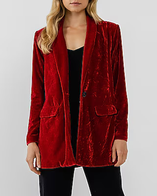 Endless Rose Velvet Single Breasted Blazer | Express