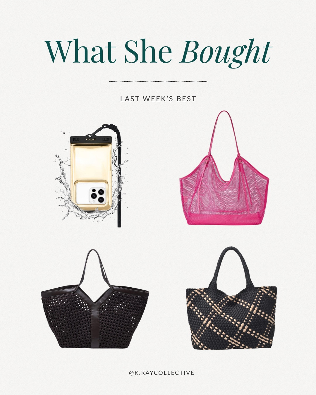 Here’s the best selling handbags for summer! Totes, I own and love, plus this super chic waterproof foam pouch perfect for your trips to the waterpark or the lake.

    ￼ 

 #SummerBags #SummerTotes #BeachTotes #Bestsellers #LTKmomlife #LTKSwim #LTKTravel