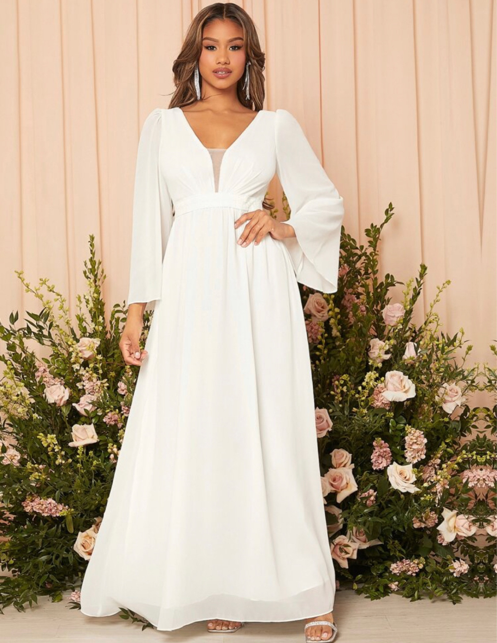 Top long sleeve engagement party dress 2025