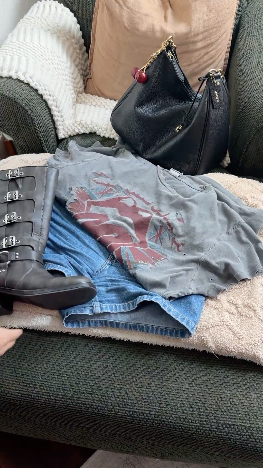 get ready with me for nail day! 💕 casual laidback outfit, graphic t-shirt, t-shirt styling, medium wash jeans shorts, relaxed denim shorts outfit, everyday casual outfit, effortless casual style, neutral outfit inspo, thrifted jeans outfit, shorts relaxed outfit, t-shirt top outfit, moto boots style shoes, black coach shoulder bag outfit, coach bag styling, casual denim outfit ideas, black shoulder bag outfit, casual outfit, boots for spring styling, minimalist accessories, everyday bag outfit, neutral accessories outfit, laid back chic, effortless everyday style, pinterest inspired outfit, cool girl casual, minimalist casual outfit, comfy but put together, relaxed weekend outfit, casual outfit inspo pinterest, neutral outfit board, everyday outfit ideas, simple outfit formula, fashion mirror selfie  

 #LTKSpringSale #LTKgrwm #LTKootd