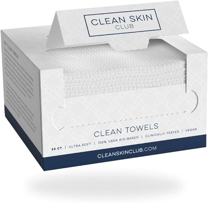 Clean Skin Club Clean Towels™, 100% USDA Biobased Dermatologist Approved Face Towel, Disposable... | Amazon (US)