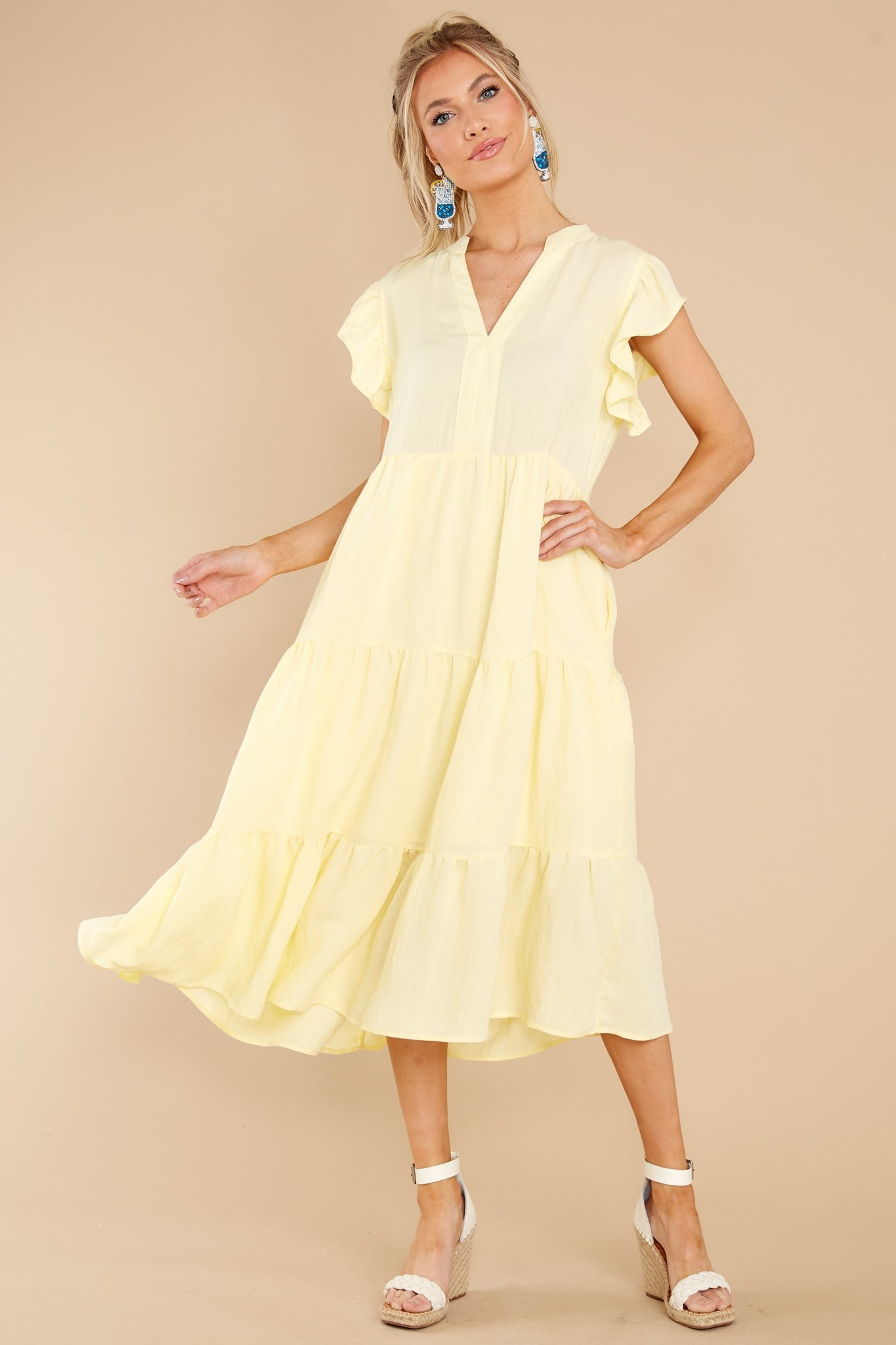 Meaningful Ways Yellow Midi Dress | Red Dress 