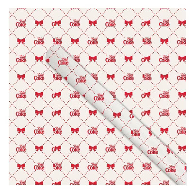 Coca-Cola Diet Coke Holiday Wrapping Paper White | Target