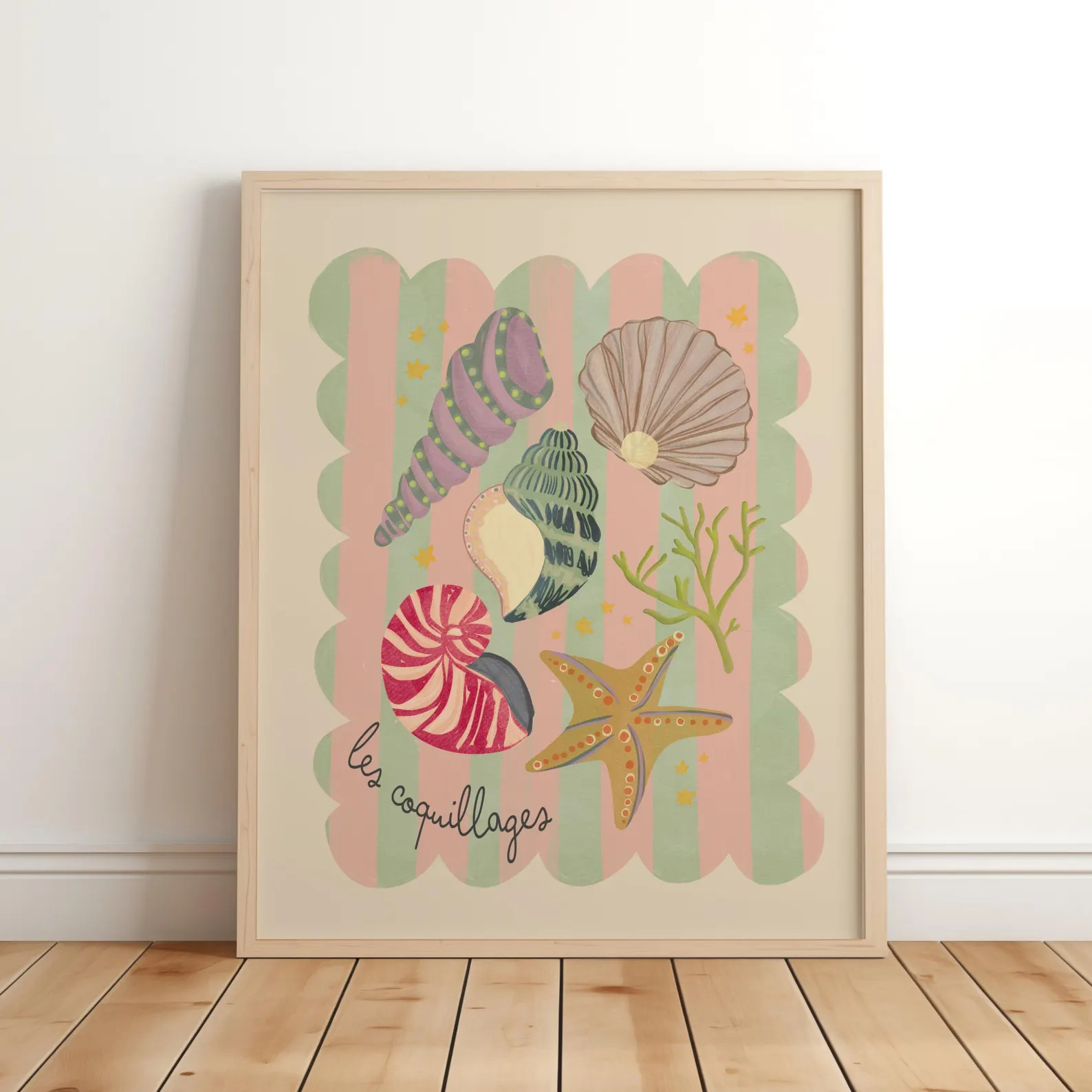 Seashell, Shell Print, Kids Ocean Room, Kids Art Prints, Fun Art Print, Colourful Rainbow Poster,... | Etsy (Global)