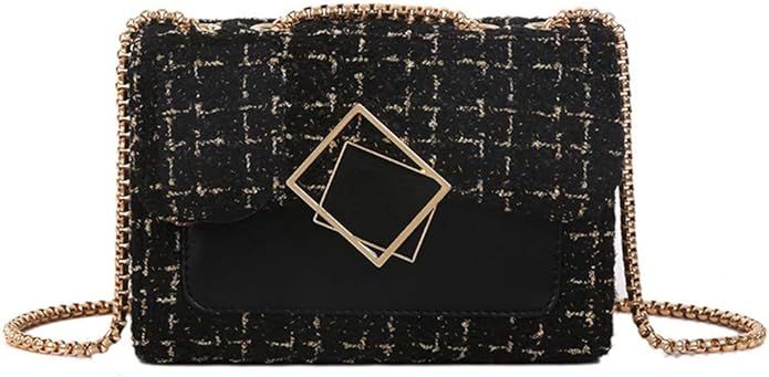 Small Evening Bags for Women Crossbody Bag Party Chain Shoulder Evening Clutch Tweed Pu Purse Bag | Amazon (US)
