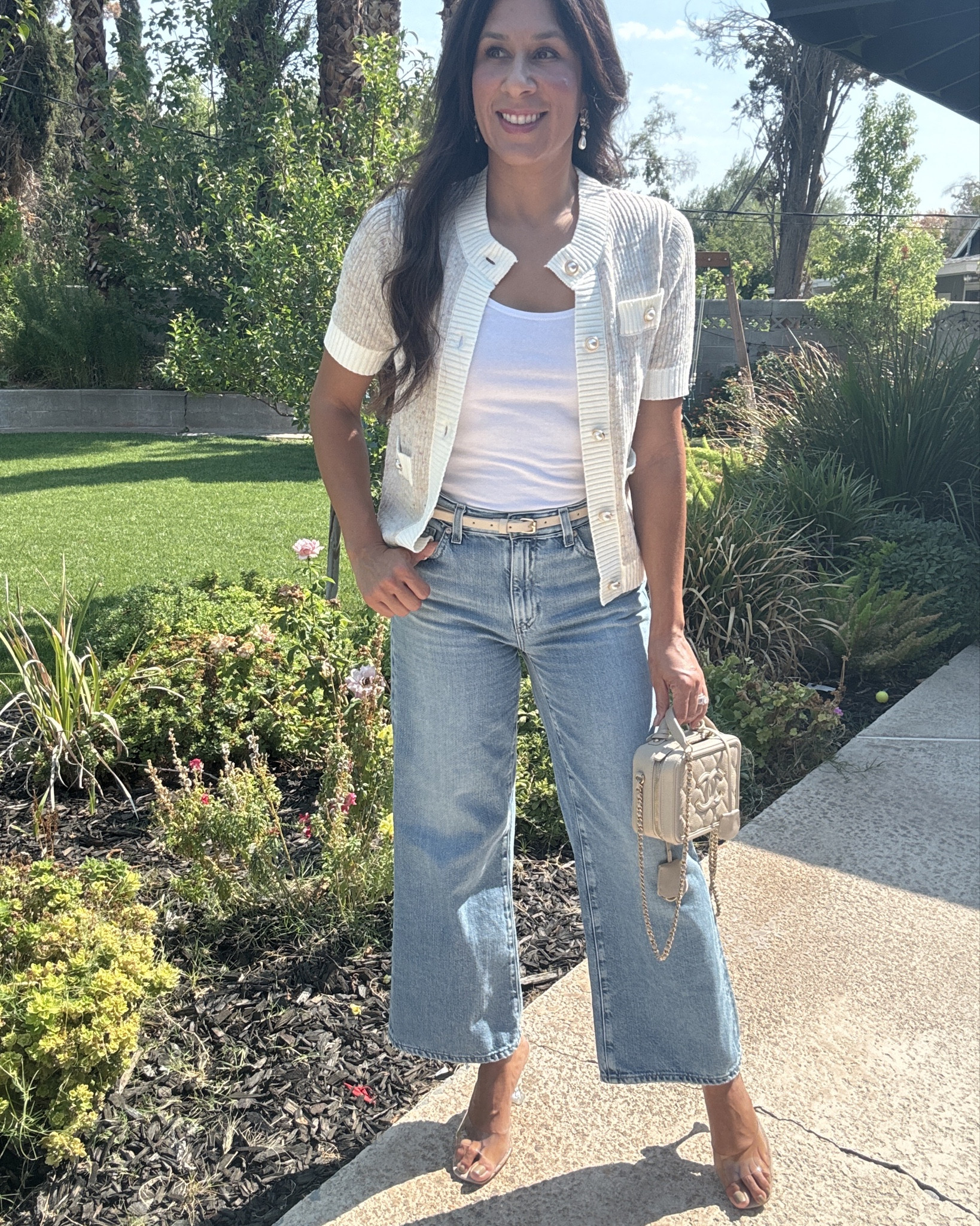 Wore this outfit to a lunch date (with heels) then switched into ballet flats for school pickup and kid activities. Love this sweater and belt combo! Neutral colors with added embellishments. 

#LTKStyleTip #LTKSeasonal #LTKShoeCrush