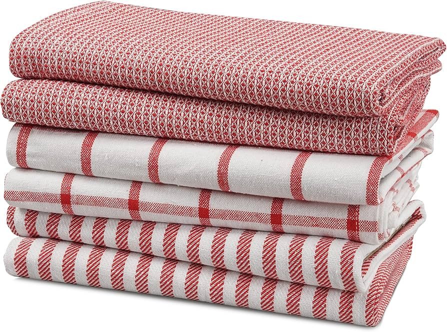 LANE LINEN Kitchen Towels Set - Pack of 6 100% Cotton Dish Towels for Drying Dishes, 18”x 28”... | Amazon (US)