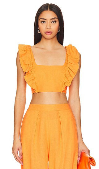 Jocelyn Top in Mango Tango | Revolve Clothing (Global)