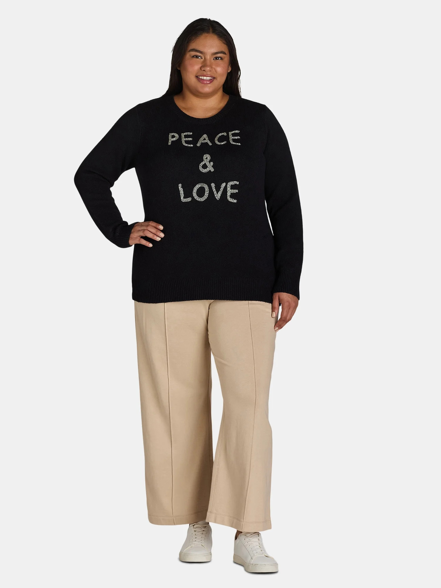 Terra &Sky Conversational Crew Sweater, Sizes 0X-5X | Walmart (US)