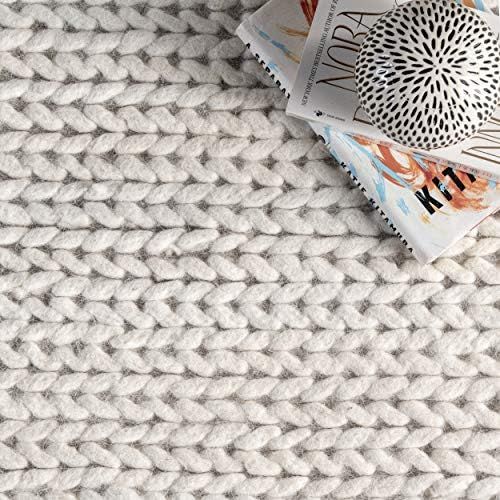 nuLOOM 200CB01-9012 Wool Rug, 9' x 12', Off- Off-White | Amazon (US)