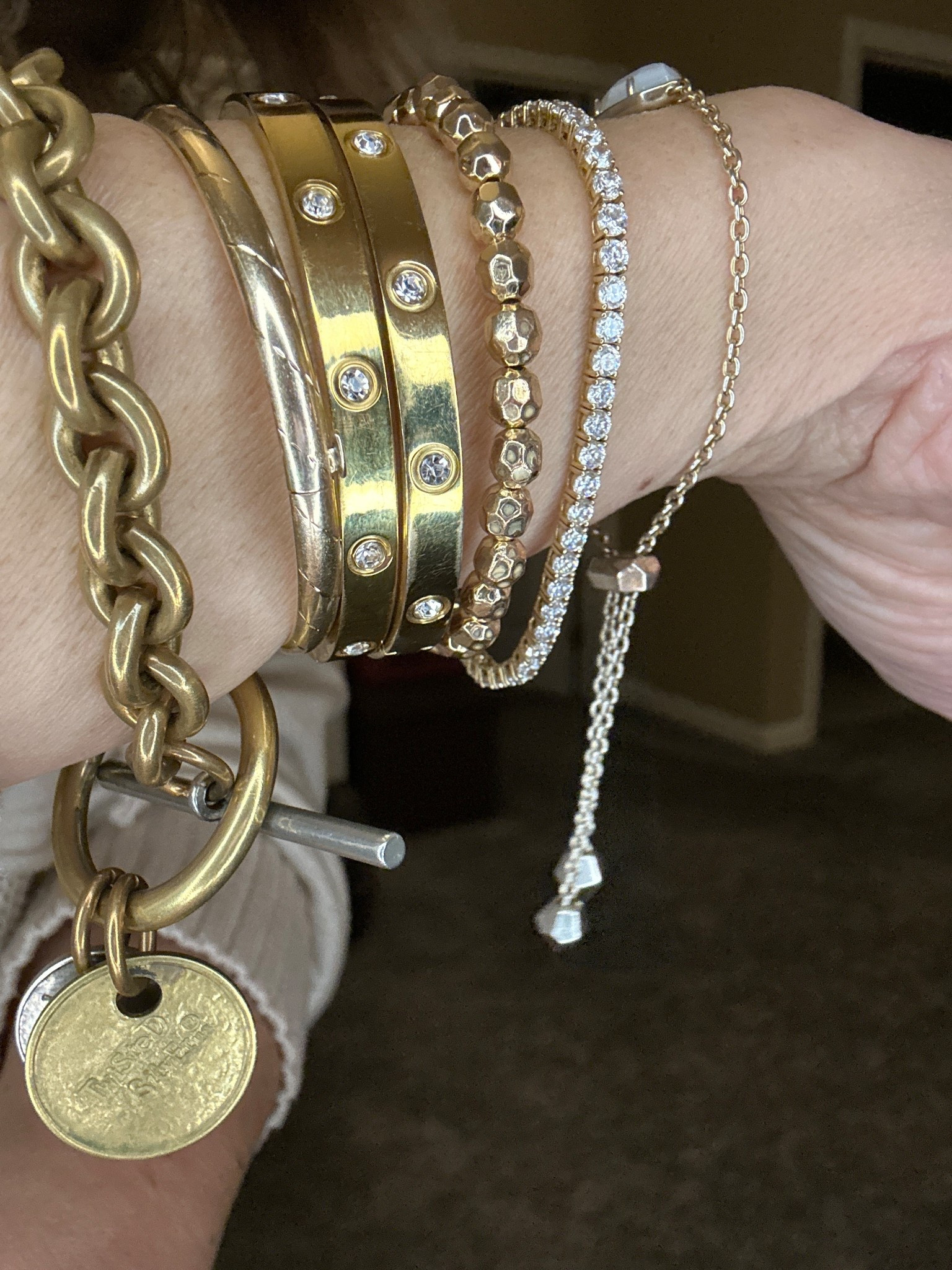 These are the bracelets I reach for over and over again — timeless, classic, and they elevate even the simplest outfit. I love mixing chunky links with delicate details for that effortless layered look. #LTKjewelry 
#armcandy

#LTKootd