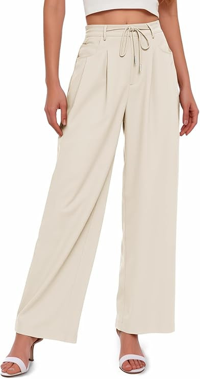 Cicy Bell Womens Wide Leg Dress Pants Elastic High Waist Pleated Work Pants Business Casual Trous... | Amazon (US)