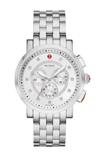 MICHELE Women's Sport Sail Diamond Bracelet Watch, 42mm - 0.13 ctw in Silver at Nordstrom Rack | Nordstrom Rack