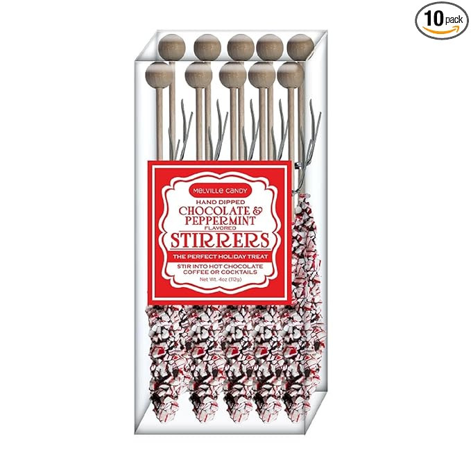 Melville Dark Chocolate Peppermint Stirrers (Set of 10) | Amazon (US)