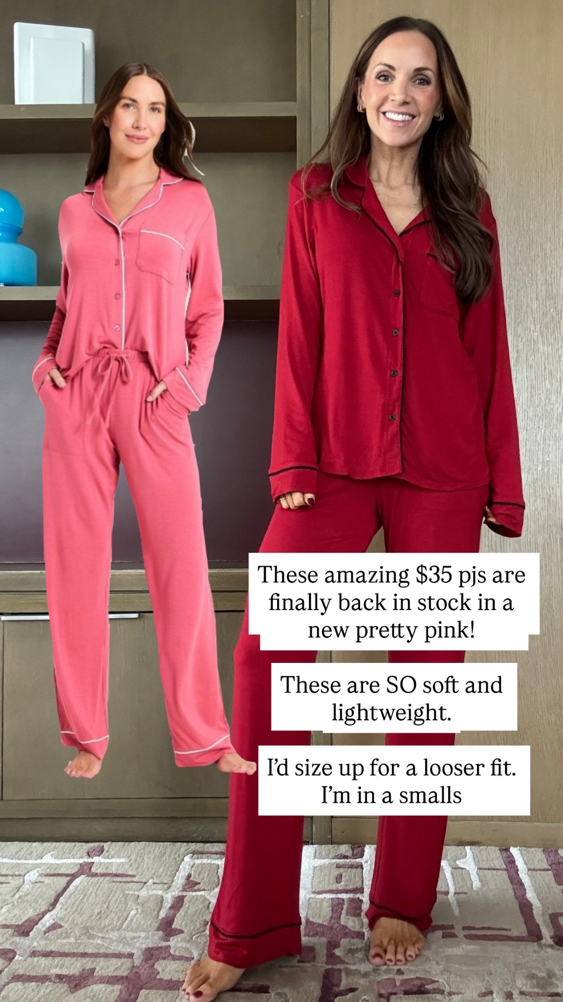 $35 pajamas back in stock! I’m in a size small. 