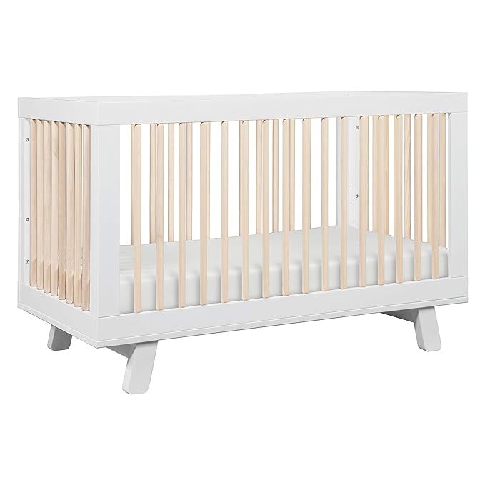 Babyletto Hudson 3-in-1 Convertible Crib with Toddler Bed Conversion Kit in White and Washed Natu... | Amazon (US)