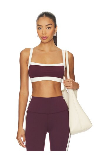 Monah Rigor Sports Bra in Dark Cherry & Creme | Revolve Clothing (Global)