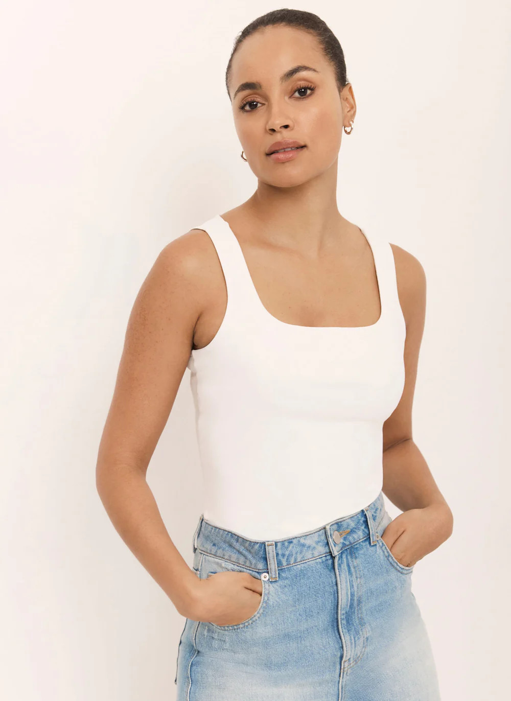 White Layering Scoop Neck Vest | Mint Velvet - US