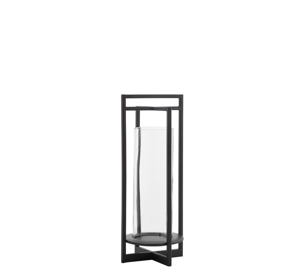 Brooks Cross Bar Steel & Glass Lanterns | Pottery Barn (US)