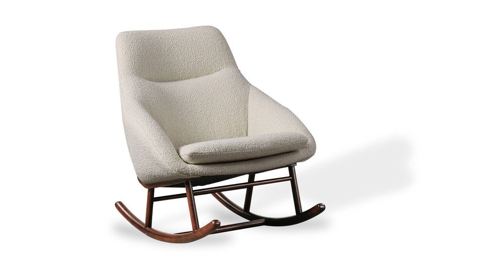 Rocket 31" Fabric Rocking Chair, Cream Boucle | Kardiel