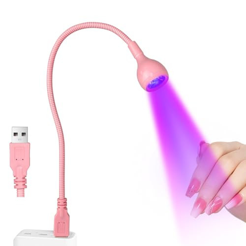 AORAEM UV LED Nail Lamp, 3W Portable Duck Neck UV Nail Lamps Dryer Gel Polish Curing Light with Pink Gooseneck for Gel Nails Tips USB Plug Play Nails Salon and Home DIY | Amazon (US)