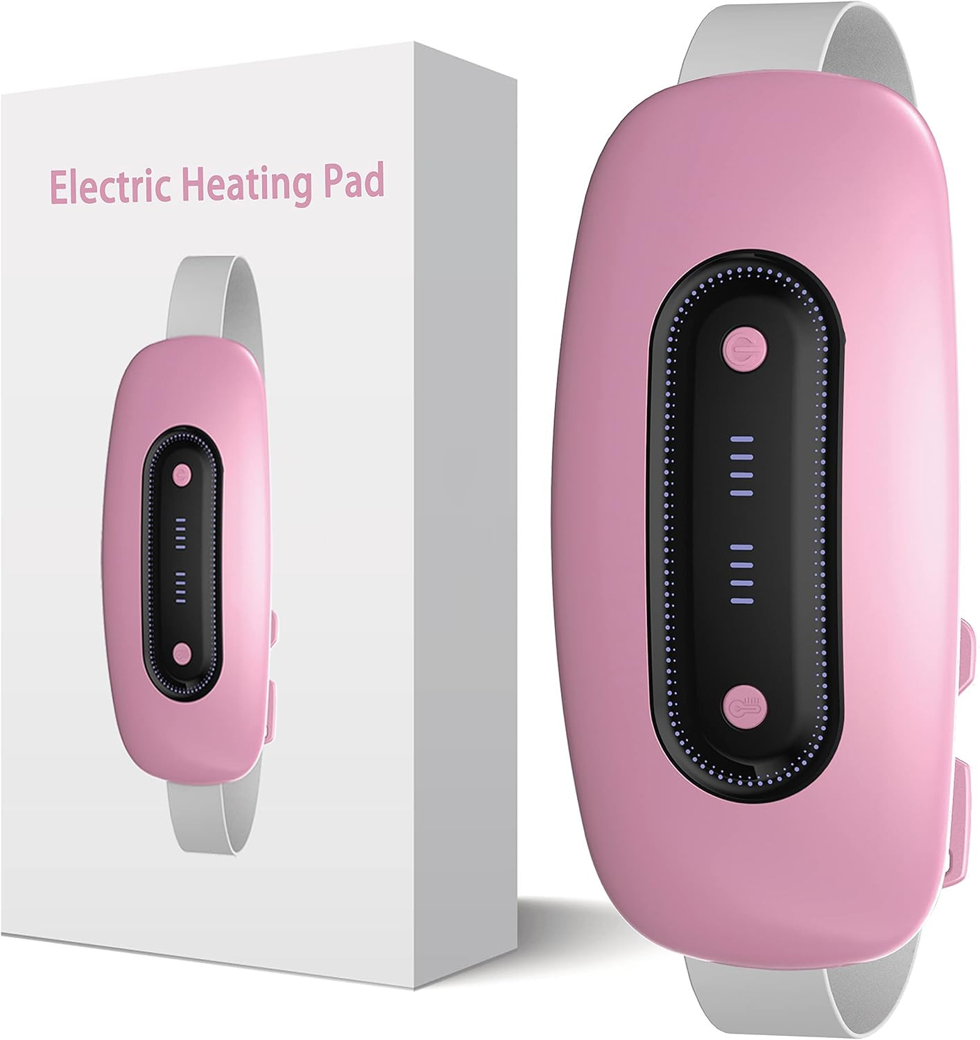 Electric Heating Pad, Portable Cordless Menstrual Heating Pad with 4 Heat Levels and 4 Massage Modes, Fast Large Heating Belly Wrap Belt for Cramps, Back Pain Relief Gifts for Women Girls Her (Pink) | Amazon (US)