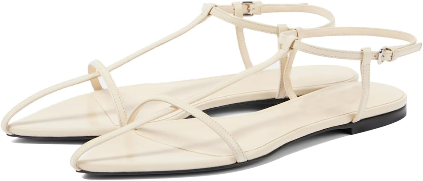 Vertundy Women's Flat Sandals Pointed Open Toe Slip On Outdoor Slippers Strappy Buckle Fashion Sh... | Amazon (US)