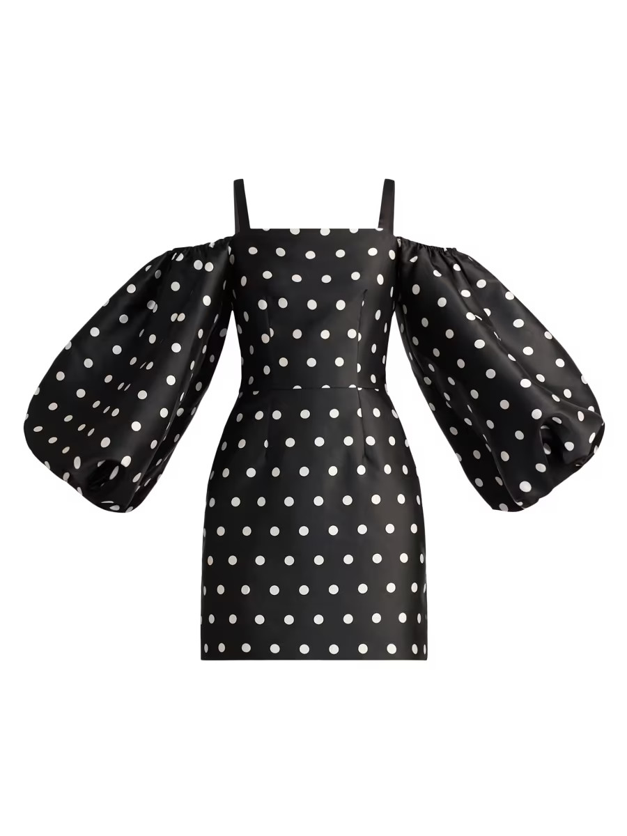Polka Dot Balloon Sleeve Minidress | Saks Fifth Avenue