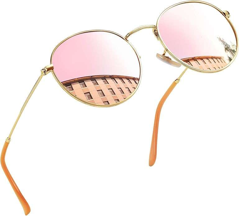 Joopin Vintage Round Sunglasses for Women, Retro Trendy Polarized Sun Glasses UV400 Protection, C... | Amazon (US)