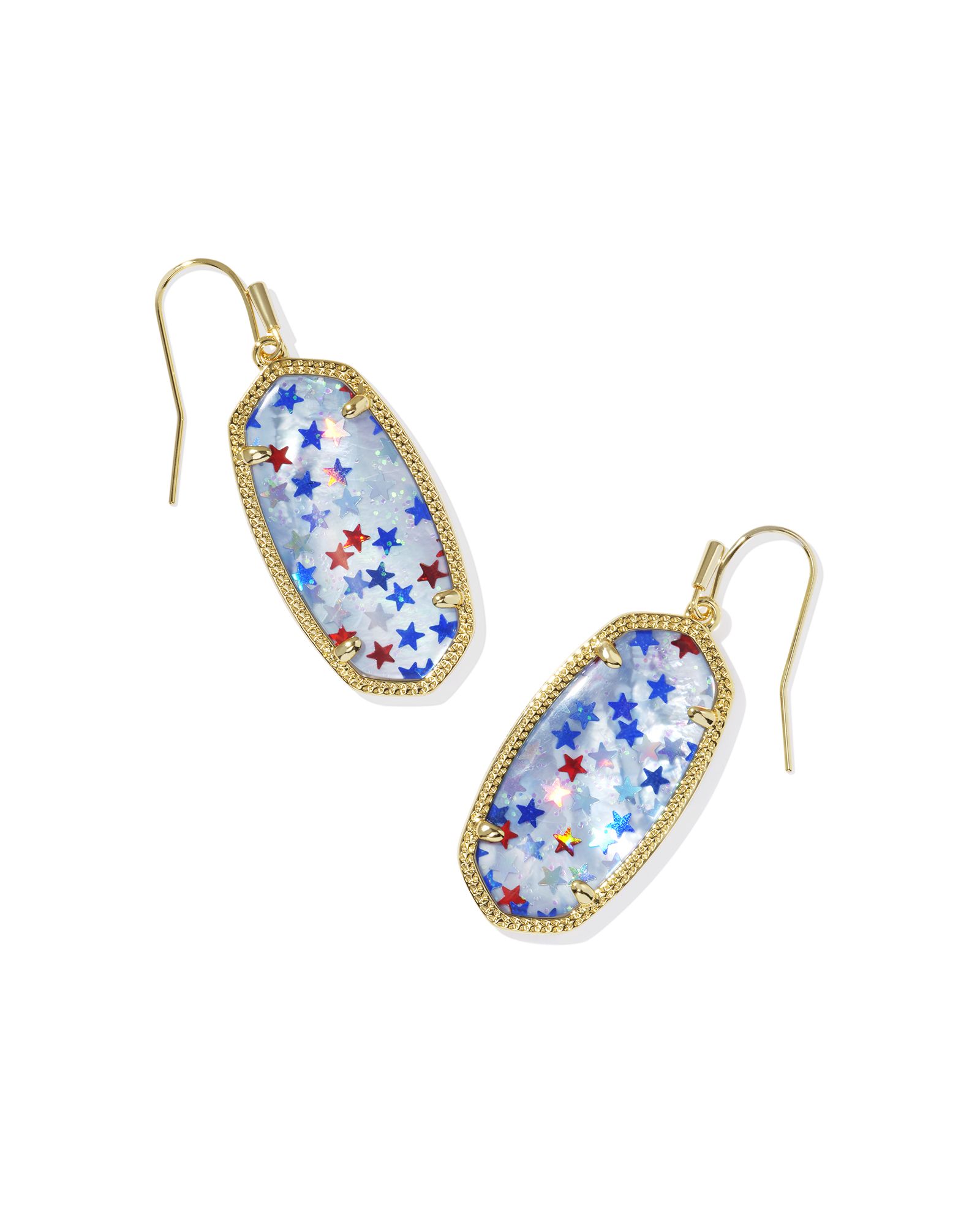 Elle Gold Drop Earrings in Red White Blue Illusion | Kendra Scott