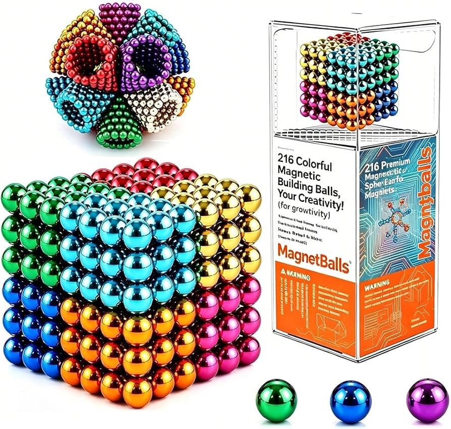 216Pcs Magnetic Balls, Adult Fidget Magnet Toy for Stress & Anxiety Relief, Desk Office Slime Alt... | Amazon (US)